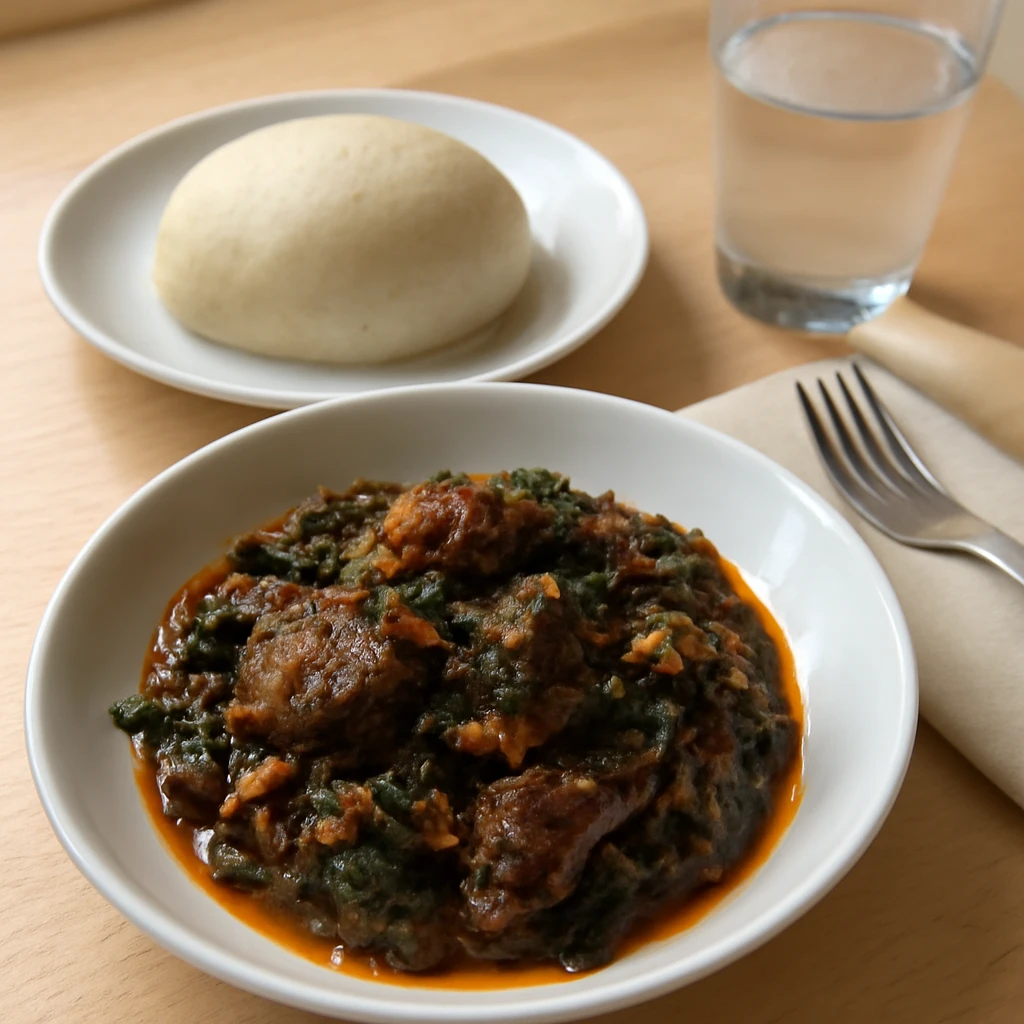 Efo Riro Soup and Pounded Yam